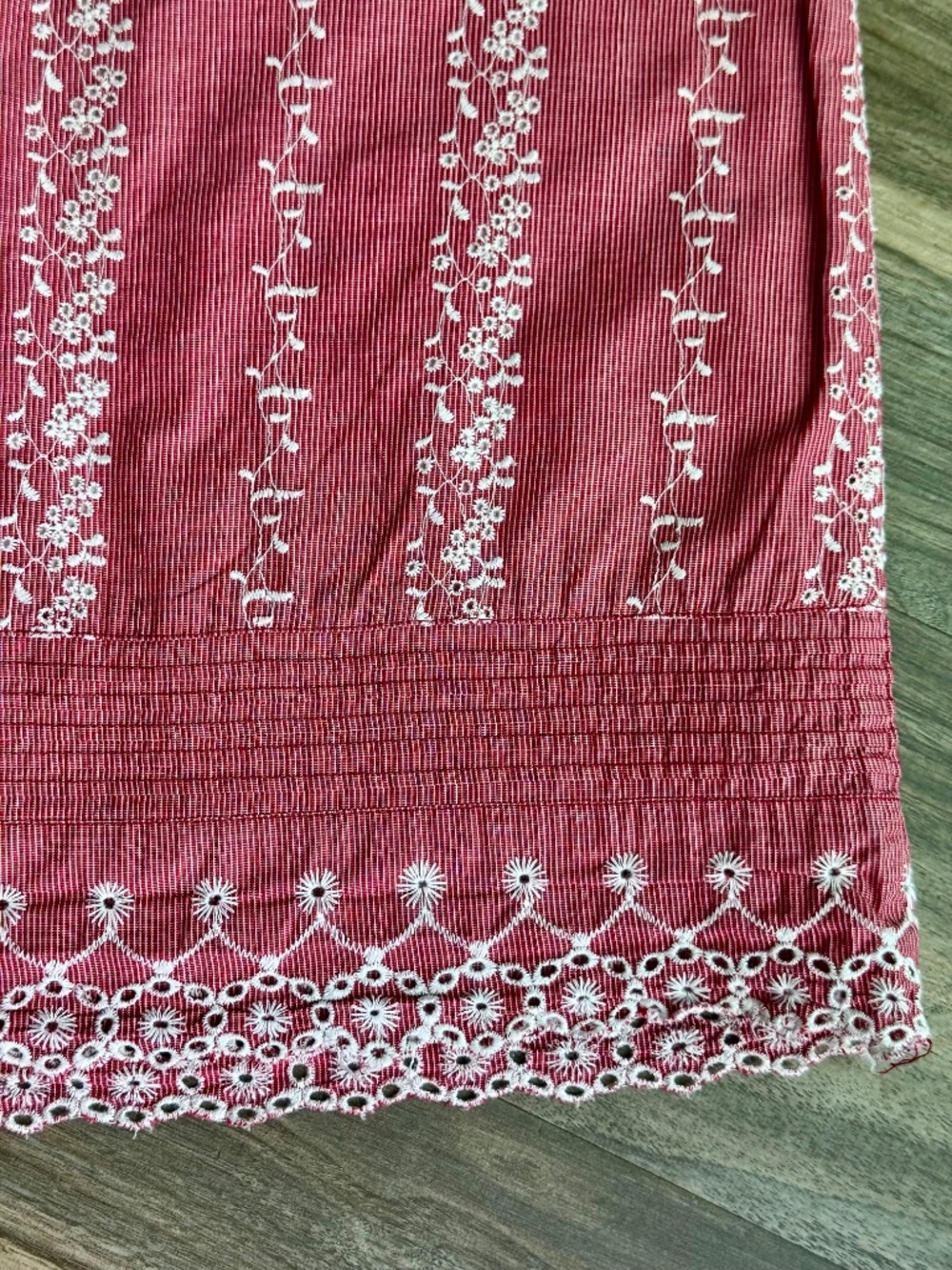 Garnet Hill Embroidered Eyelet Cotton Skirt Pink White Size 12 - Picture 5 of 11